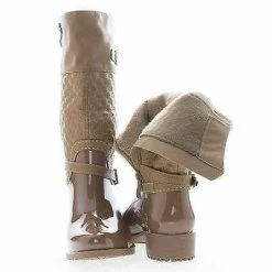 Forever Link Fatima27K By Link, Children Girls Mid Calf Quilted Buckled Shaft Rain Boots