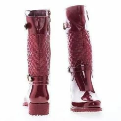 Forever Link Fatima27K By Link, Children Girls Mid Calf Quilted Buckled Shaft Rain Boots