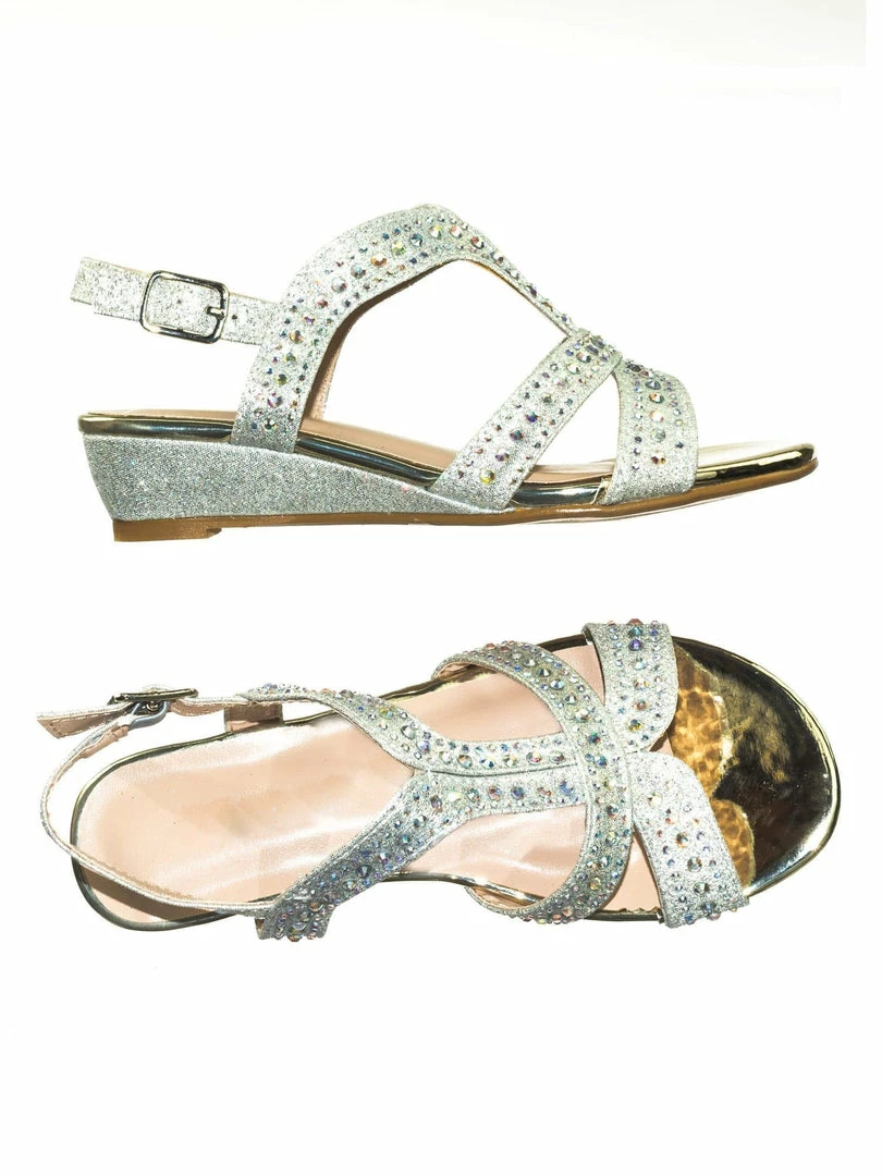 Forever Link Finder12K Children Girls Glitter Rhinestone Open Toe Party Wedding Dress Sandal