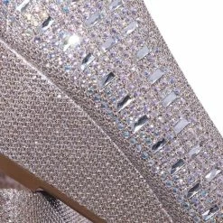 Forever Link New Fisher1 Rhinestone Crystal Low Wedge Pump - Women Peep Toe Shinny Diamond Shoe