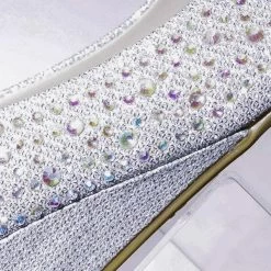 Forever Link New Fisher2 Rhinestone Embellished Mesh Glitter On Low Wedge Dress Pump