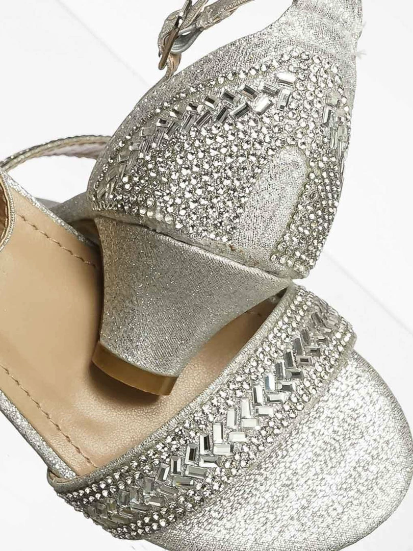 Forever Link New Gipsy5K Girls Children Heel Princess Dress Sandals W Sparkly Rhinestone Glitter