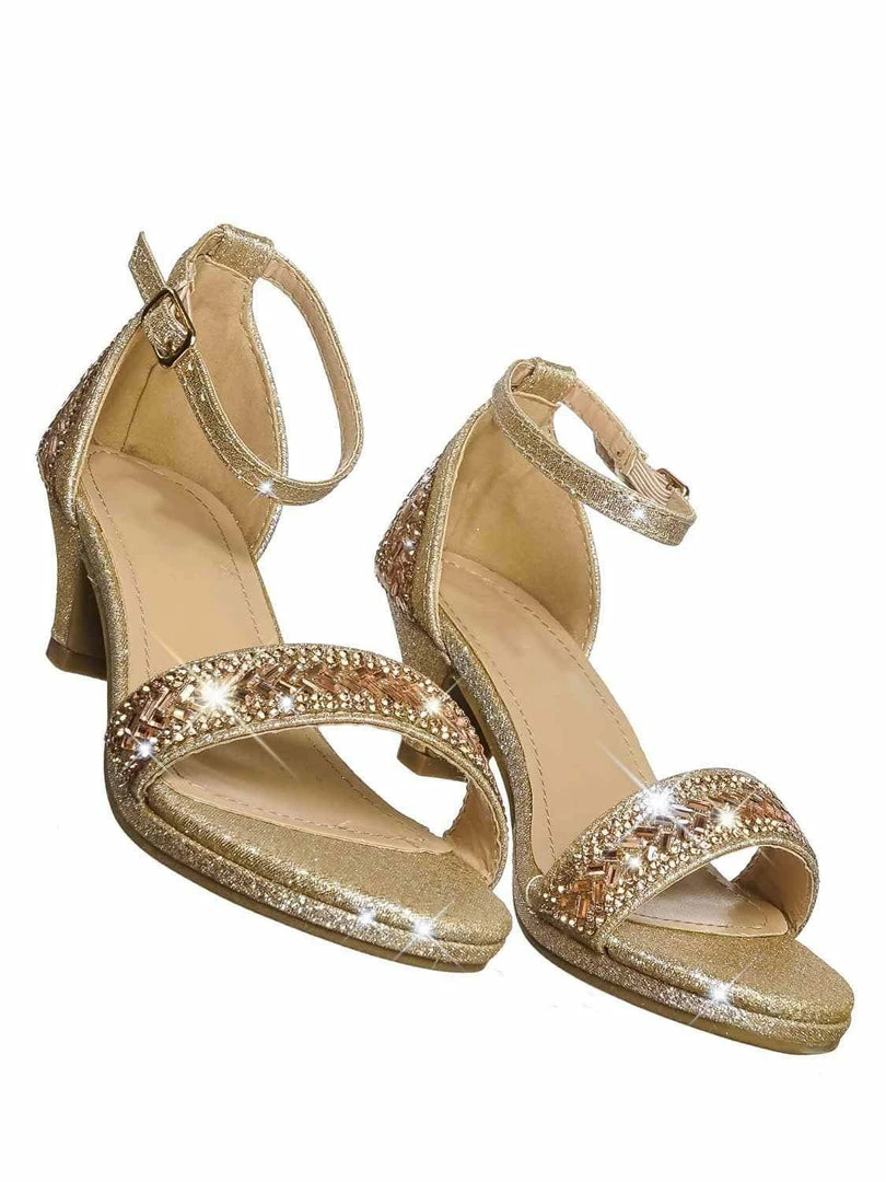 Forever Link New Gipsy5K Girls Children Heel Princess Dress Sandals W Sparkly Rhinestone Glitter