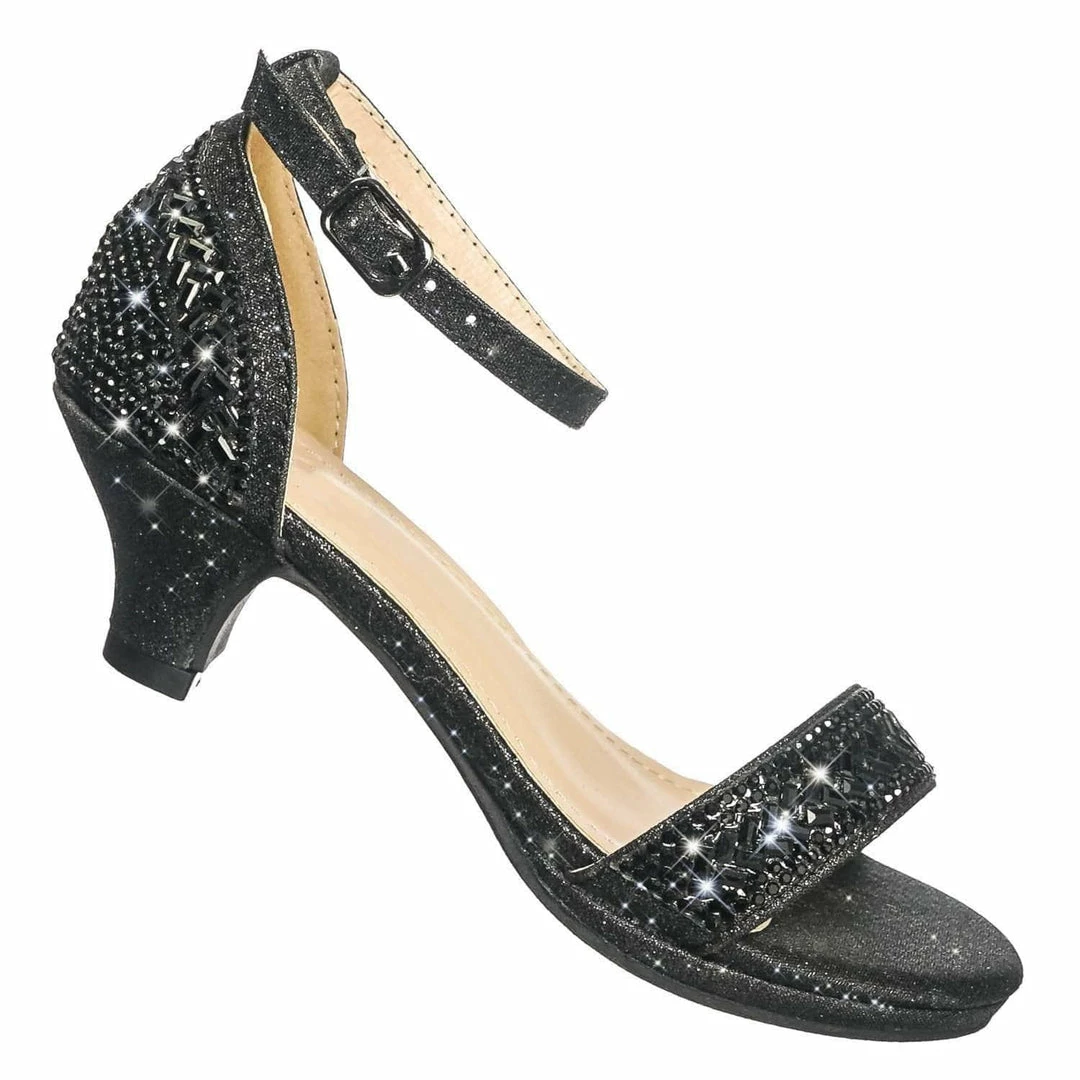 Forever Link New Gipsy5K Girls Children Heel Princess Dress Sandals W Sparkly Rhinestone Glitter