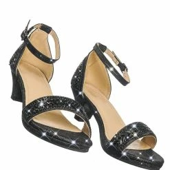 Forever Link New Gipsy5K Girls Children Heel Princess Dress Sandals W Sparkly Rhinestone Glitter