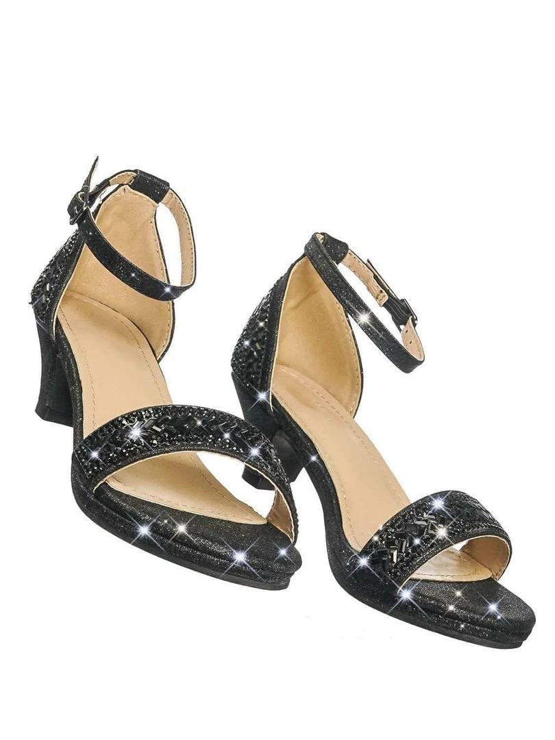 Forever Link New Gipsy5K Girls Children Heel Princess Dress Sandals W Sparkly Rhinestone Glitter