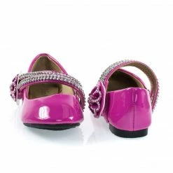 Forever Link Gloria61K By Forever, Girl Rhinestone Flower Hook & Loop Mary-Jane Strap, Children Flat