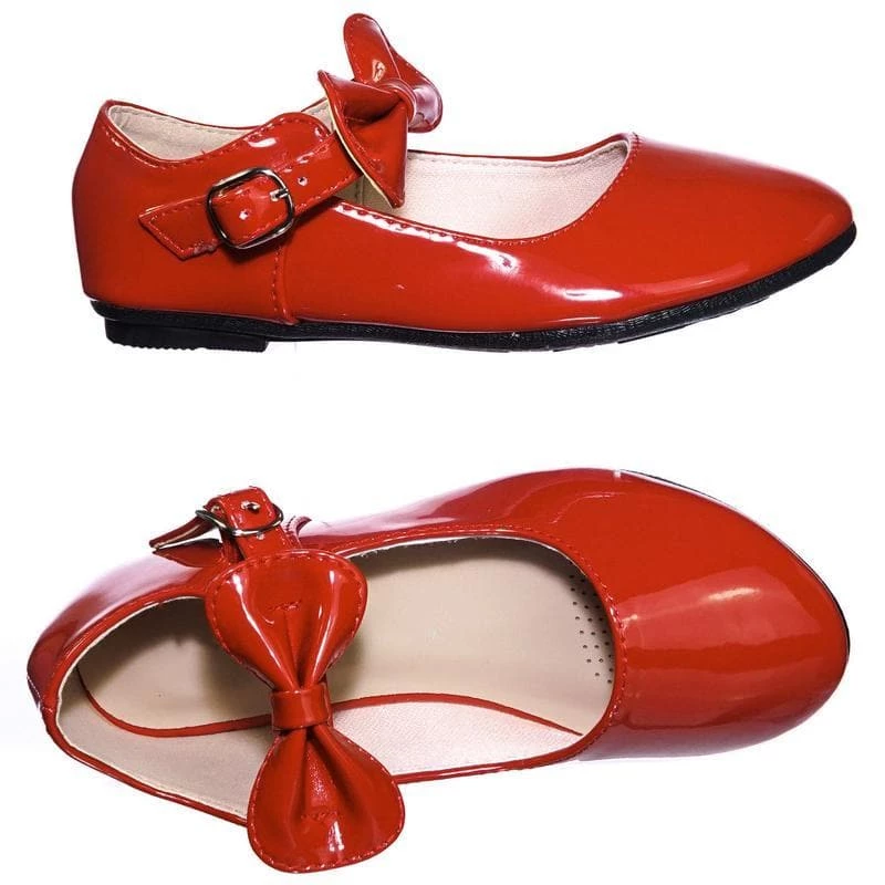 Forever Link New Gloria64K Children Girls Mary Jane Round Toe Ballet Bellarina Flat W Bow