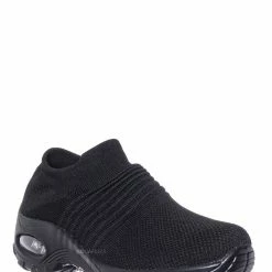 Forever Link New Impact15 Slip On Sock Sneaker - Retro Knitted Cushioned Stretch Knit Snockers