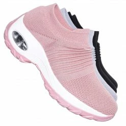 Forever Link New Impact15 Slip On Sock Sneaker - Retro Knitted Cushioned Stretch Knit Snockers