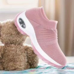 Forever Link New Impact15 Slip On Sock Sneaker - Retro Knitted Cushioned Stretch Knit Snockers