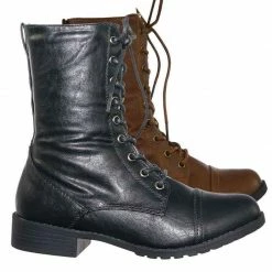 Forever Link Jalen88 Lace Up Fashion Military Combat Boots W Block Heel And Lug Sole New