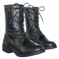 Forever Link Jalen88 Lace Up Fashion Military Combat Boots W Block Heel And Lug Sole New