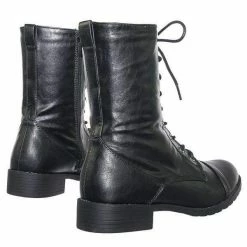 Forever Link Jalen88 Lace Up Fashion Military Combat Boots W Block Heel And Lug Sole New