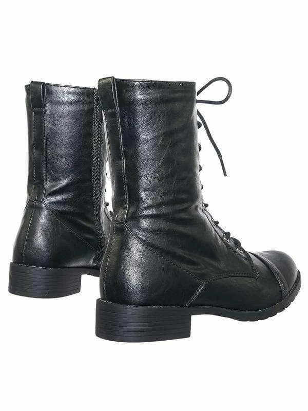 Forever Link Jalen88 Lace Up Fashion Military Combat Boots W Block Heel And Lug Sole New