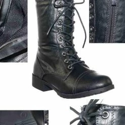 Forever Link Jalen88 Lace Up Fashion Military Combat Boots W Block Heel And Lug Sole New