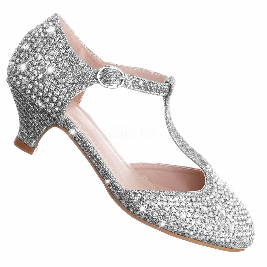 Forever Link Jemma12K Children Girls Glitter Rhinestone Pumps - Kids Party Sparkling Shoes New