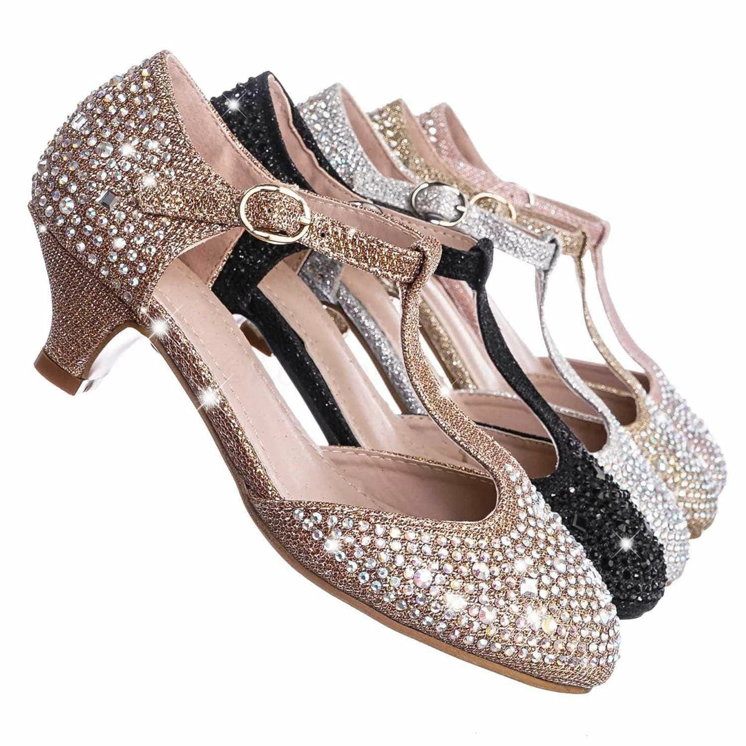 Forever Link Jemma12K Children Girls Glitter Rhinestone Pumps - Kids Party Sparkling Shoes New