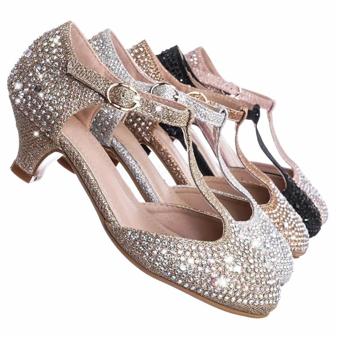 Forever Link Jemma12K Children Girls Glitter Rhinestone Pumps - Kids Party Sparkling Shoes New