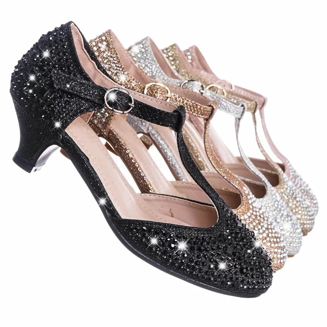 Forever Link Jemma12K Children Girls Glitter Rhinestone Pumps - Kids Party Sparkling Shoes New
