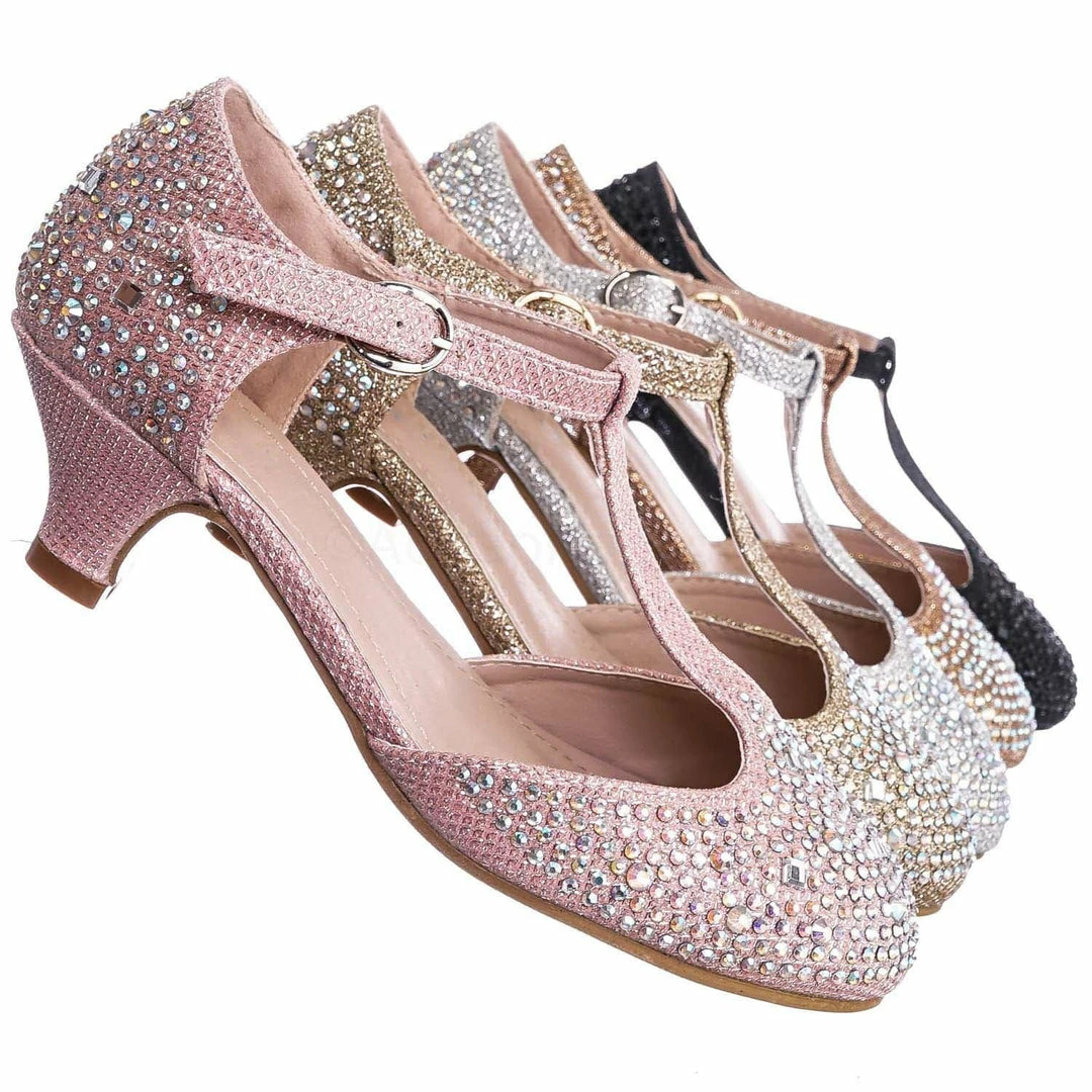 Forever Link Jemma12K Children Girls Glitter Rhinestone Pumps - Kids Party Sparkling Shoes New