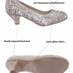 Forever Link Jemma31K Children Girl Rhinestone Crystal Glitter Pump For Wedding & Parties
