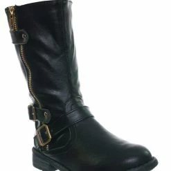 Forever Link Justina52K Children's Engineer Harness Boots - Kids Girls Steampunk Riding Shoe