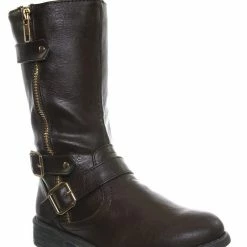 Forever Link Justina52K Children's Engineer Harness Boots - Kids Girls Steampunk Riding Shoe