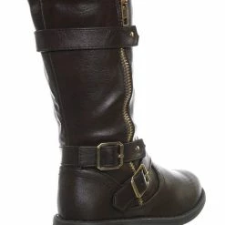 Forever Link Justina52K Children's Engineer Harness Boots - Kids Girls Steampunk Riding Shoe