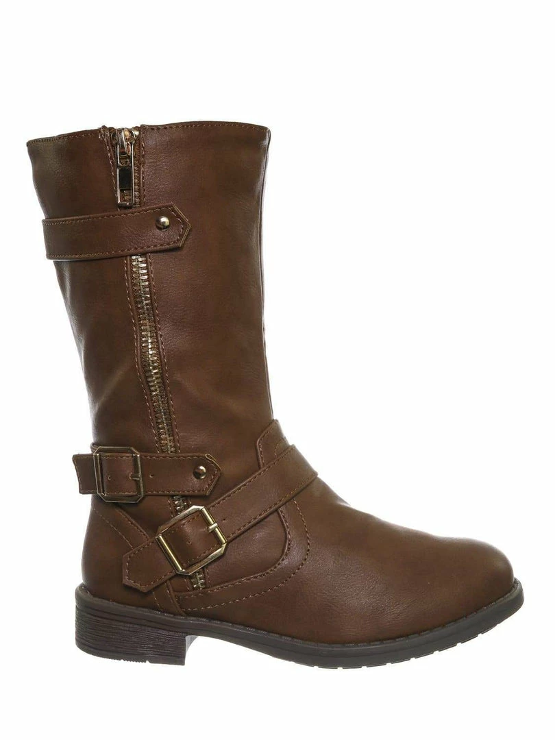 Forever Link Justina52K Children's Engineer Harness Boots - Kids Girls Steampunk Riding Shoe