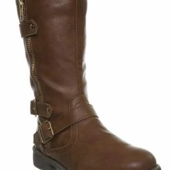 Forever Link Justina52K Children's Engineer Harness Boots - Kids Girls Steampunk Riding Shoe