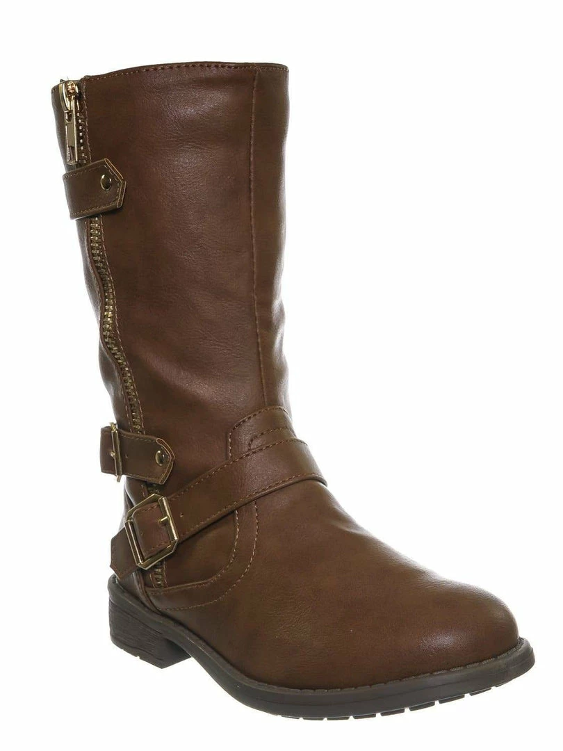 Forever Link Justina52K Children's Engineer Harness Boots - Kids Girls Steampunk Riding Shoe