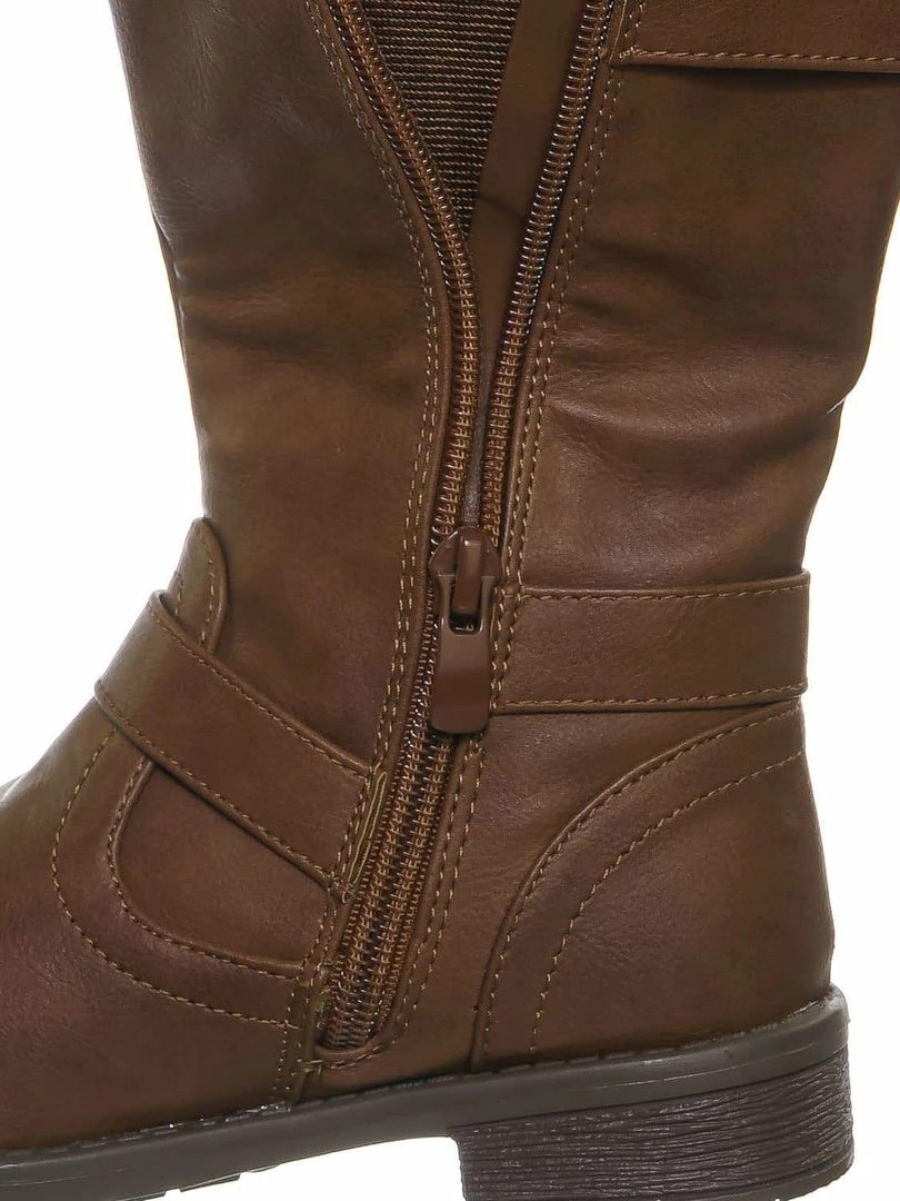 Forever Link Justina52K Children's Engineer Harness Boots - Kids Girls Steampunk Riding Shoe