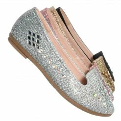 Forever Link Larissa79k Childrens Rhinestone Ballet Loafer - Girl Kids Glitter Crystal Flats