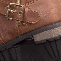 Forever Link Mango29k Children Girls Biker Fashion Boots W Threaded Sole W Belt Zipper