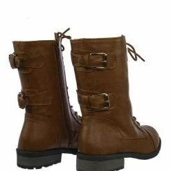 Forever Link Mango71 Women Military Lace Up Combat Boots W Lug Sole & Metal Hardware New