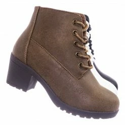 Forever Link Plus12K Kids Block Heel Combat Bootie - Children Chunky Military Lace Ankle Boot New