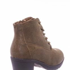 Forever Link Plus12K Kids Block Heel Combat Bootie - Children Chunky Military Lace Ankle Boot New