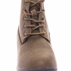 Forever Link Plus12K Kids Block Heel Combat Bootie - Children Chunky Military Lace Ankle Boot New