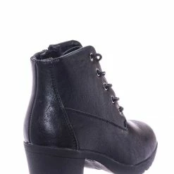 Forever Link Plus12K Kids Block Heel Combat Bootie - Children Chunky Military Lace Ankle Boot New