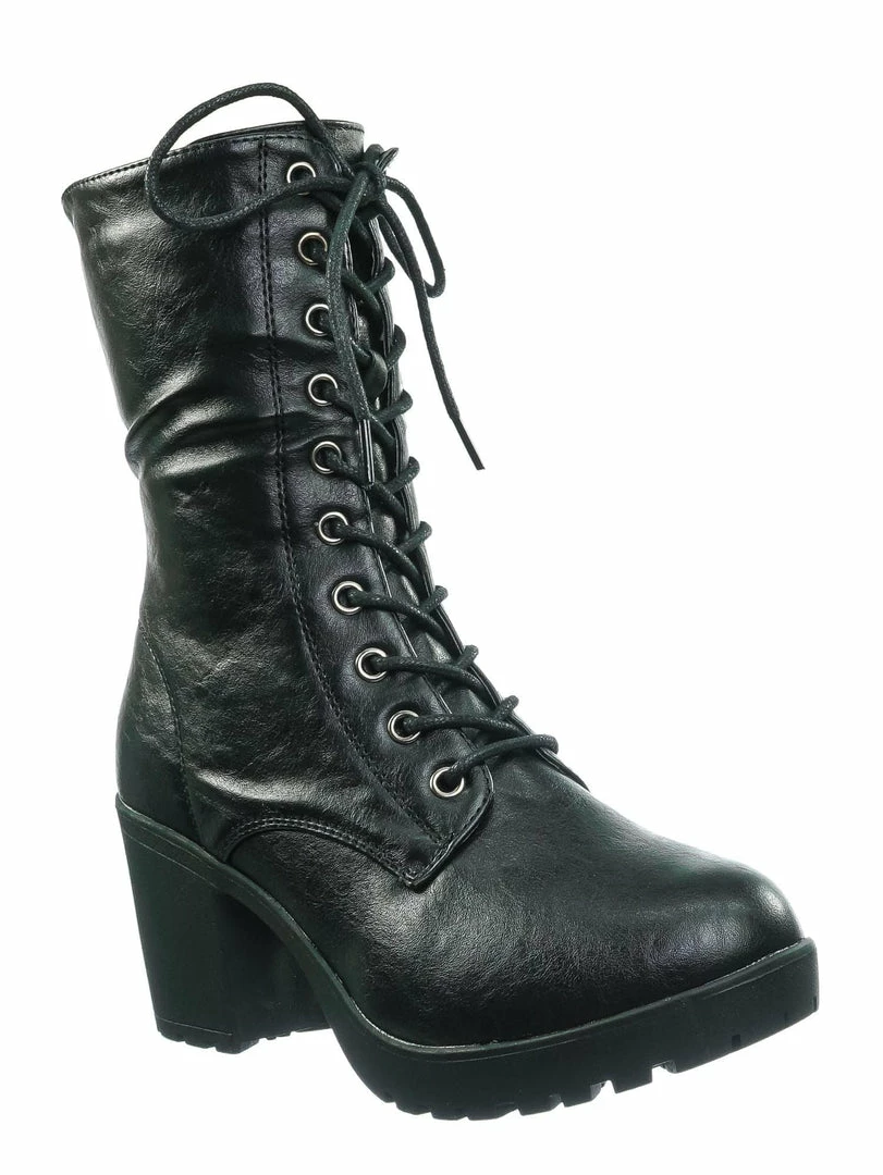 Forever Link Plus571 Vintage Military Combat Boots - Womens Engineered Lace Up Shoe New
