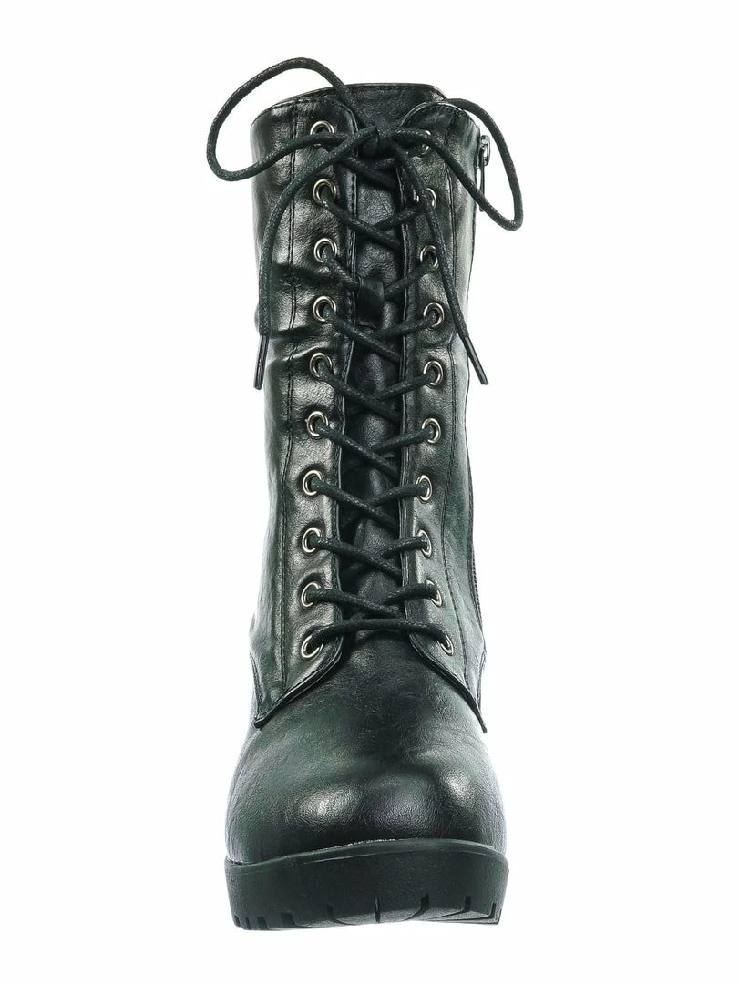 Forever Link Plus571 Vintage Military Combat Boots - Womens Engineered Lace Up Shoe New