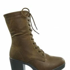 Forever Link Plus571 Vintage Military Combat Boots - Womens Engineered Lace Up Shoe New
