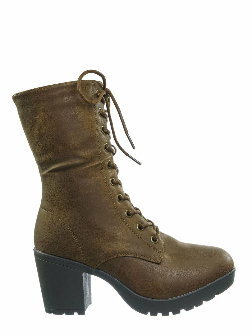 Forever Link Plus571 Vintage Military Combat Boots - Womens Engineered Lace Up Shoe New