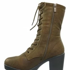 Forever Link Plus571 Vintage Military Combat Boots - Womens Engineered Lace Up Shoe New