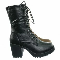 Forever Link Plus571 Vintage Military Combat Boots - Womens Engineered Lace Up Shoe New