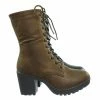 Forever Link Plus571 Vintage Military Combat Boots - Womens Engineered Lace Up Shoe New