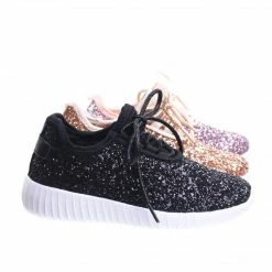 Forever Link Remy18k Lace Up Rock Glitter Fashion Sneaker For Children / Girl / Kids