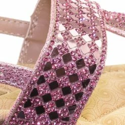 Forever Link New Rosa82K Children Girl Soft Padded Insole Wedge Thong Sandal W Rhinestone Crystal