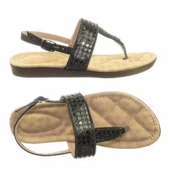 Forever Link New Rosa82K Children Girl Soft Padded Insole Wedge Thong Sandal W Rhinestone Crystal